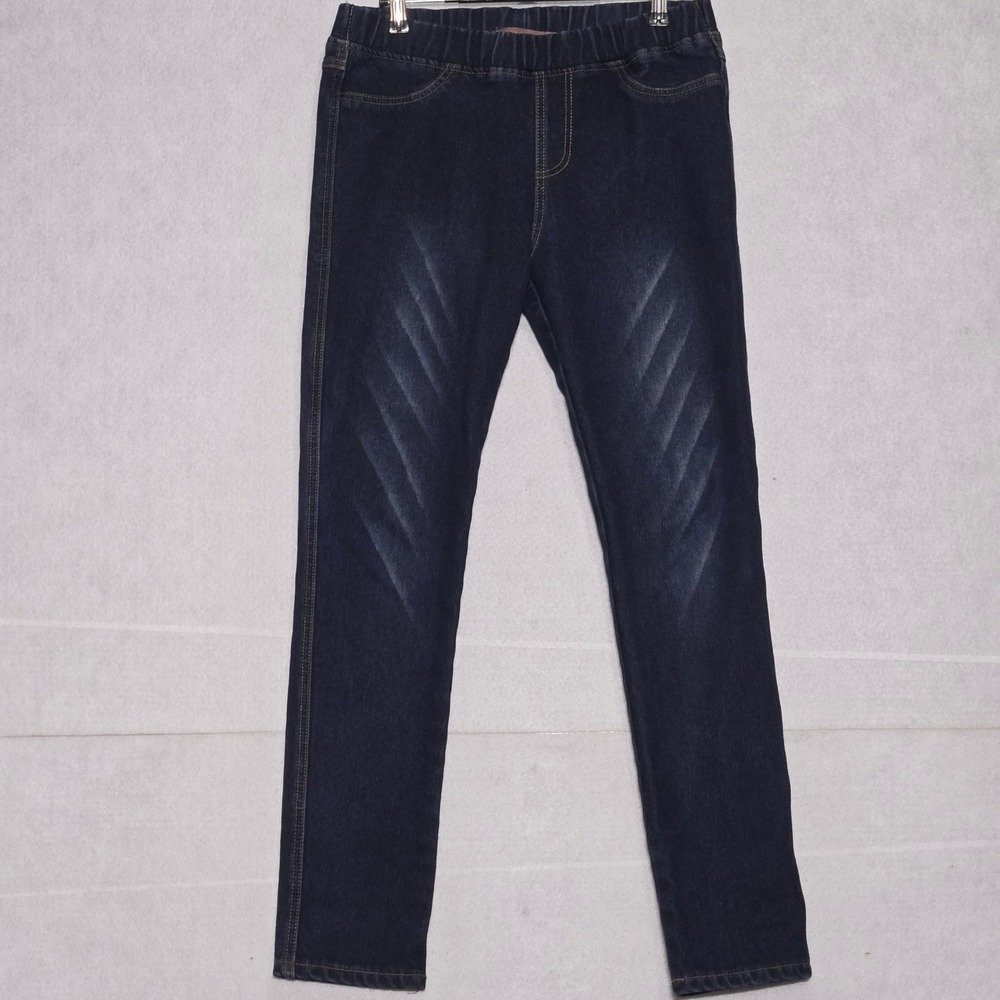 Tokyo Jeans‎ Women Fleece Lined Jeggings Dark Wash Whiskered Pull On waist 14.5"
